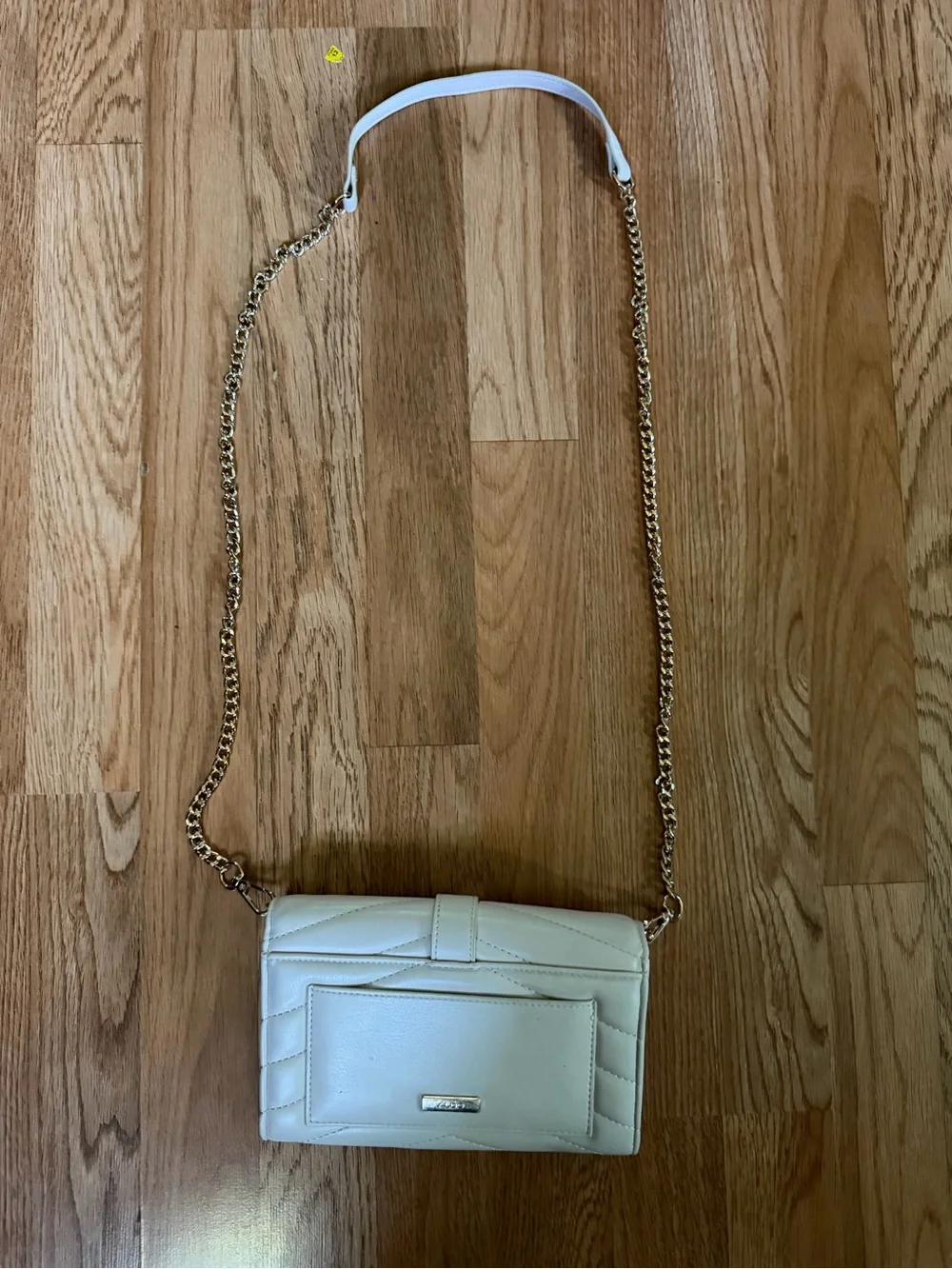Aldo White Quilted Chain Crossbody Bag